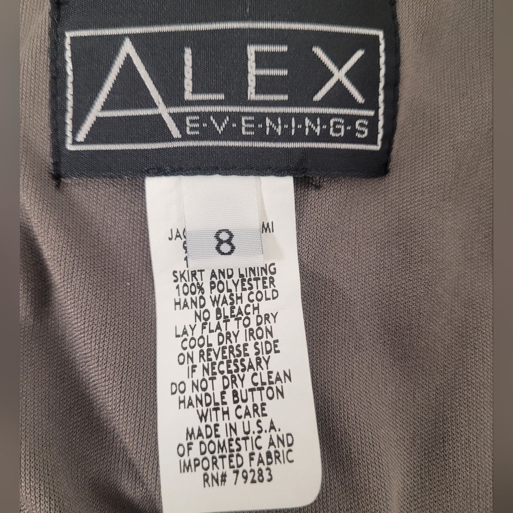 Alex Evenings Modest Glitter Mother of the Bride Groom Formal Dress sz 8 20978 - Picture 2 of 9
